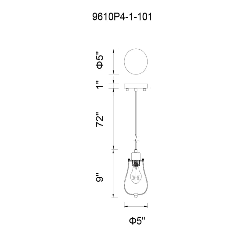 CWI Lighting Tomaso 1 Light Down Farmhouse Metal Mini Pendant in Black