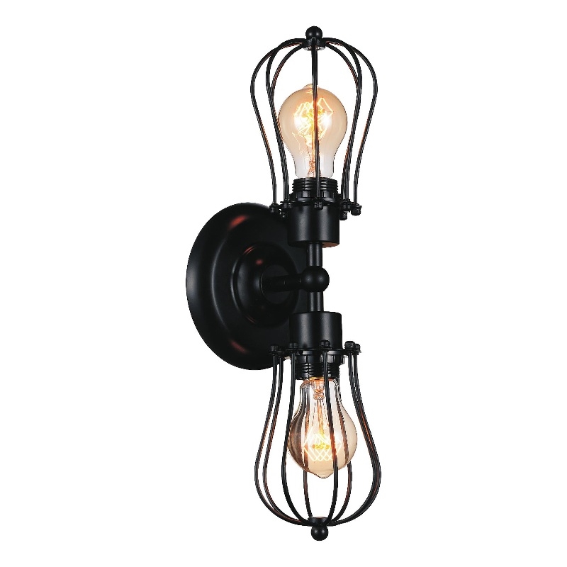 CWI Lighting Tomaso 2 Light Farmhouse Metal Wall Sconce in Black