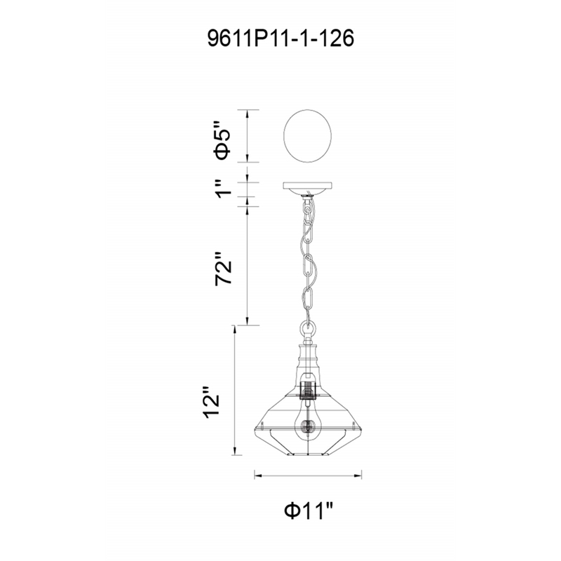CWI Lighting Morgan 1 Light Down Farmhouse Metal Mini Pendant in Black