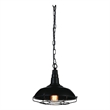 CWI Lighting Morgan 1 Light Down Farmhouse Metal Mini Pendant in Black