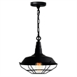 CWI Lighting Morgan 1 Light Down Farmhouse Metal Mini Pendant in Black