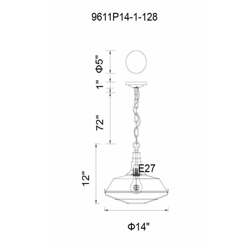 CWI Lighting Morgan 1 Light Down Farmhouse Metal Mini Pendant in Black