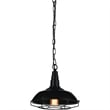 CWI Lighting Morgan 1 Light Down Farmhouse Metal Pendant in Black