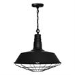 CWI Lighting Morgan 1 Light Down Farmhouse Metal Pendant in Black
