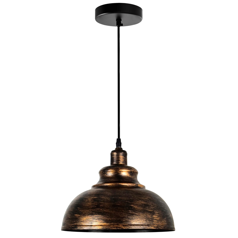 CWI Lighting Vogel 1 Light Down Farmhouse Metal Mini Pendant in Antique Copper