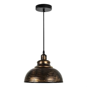 CWI Lighting Vogel 1 Light Down Farmhouse Metal Mini Pendant in Antique Copper