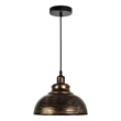 CWI Lighting Vogel 1 Light Down Farmhouse Metal Mini Pendant in Antique Copper