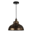 CWI Lighting Vogel 1 Light Down Farmhouse Metal Pendant in Antique Copper