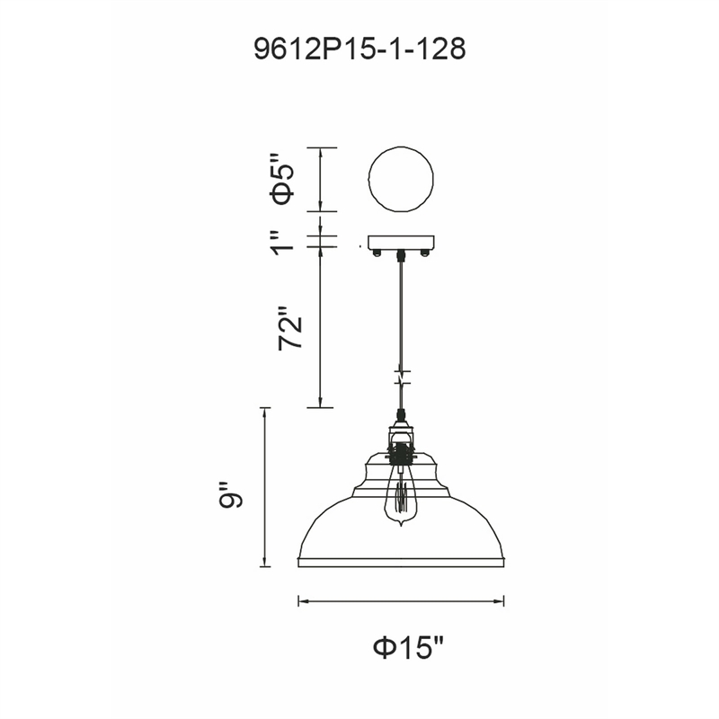 CWI Lighting Vogel 1 Light Down Farmhouse Metal Pendant in Antique Copper