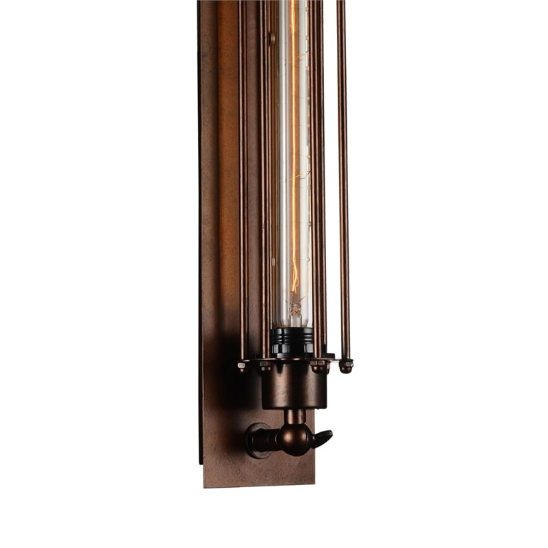 CWI Lighting Kiera 1 Light Farmhouse Metal Wall Sconce in Chocolate