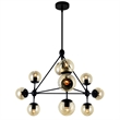 CWI Lighting Glow 10 Light Contemporary Metal Chandelier in Black
