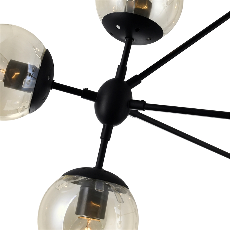 CWI Lighting Glow 10 Light Contemporary Metal Chandelier in Black