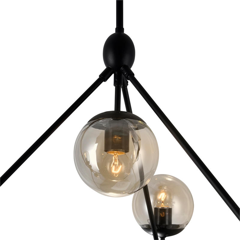 CWI Lighting Glow 10 Light Contemporary Metal Chandelier in Black
