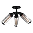 CWI Lighting Benji 3 Light Farmhouse Metal Flush Mount in Black