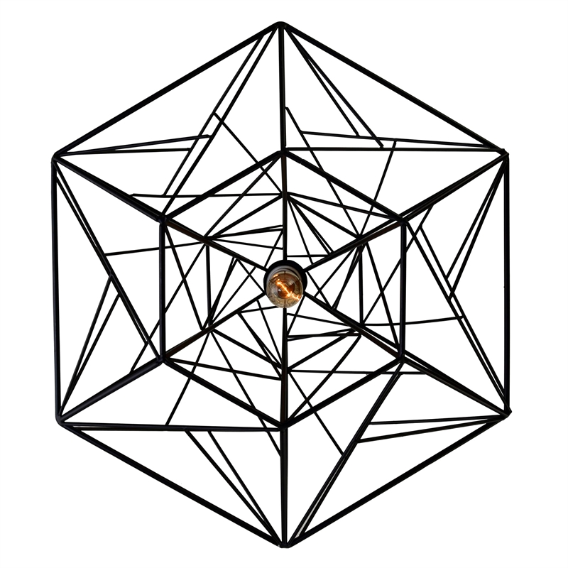 CWI Lighting Bagheera 1 Light Down Contemporary Metal Pendant in Black