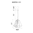 CWI Lighting Bagheera 1 Light Down Contemporary Metal Pendant in Black