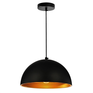 CWI Lighting Modest 1 Light Down Contemporary Metal Mini Pendant in Black