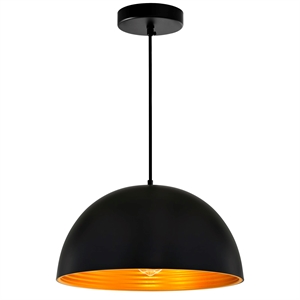 CWI Lighting Modest 1 Light Down Contemporary Metal Pendant in Black