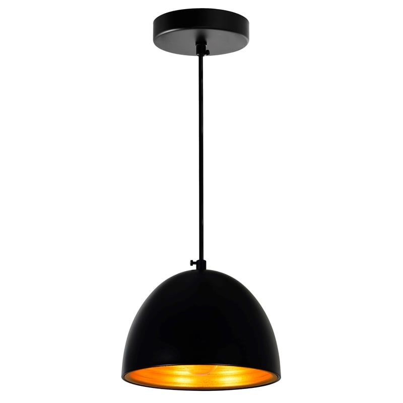 CWI Lighting Modest 1 Light Down Contemporary Metal Mini Pendant in Black