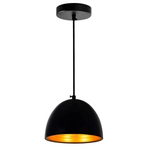 CWI Lighting Modest 1 Light Down Contemporary Metal Mini Pendant in Black