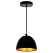 CWI Lighting Modest 1 Light Down Contemporary Metal Mini Pendant in Black