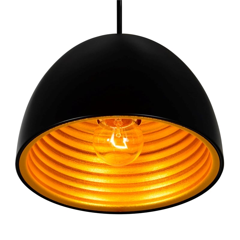 CWI Lighting Modest 1 Light Down Contemporary Metal Mini Pendant in Black