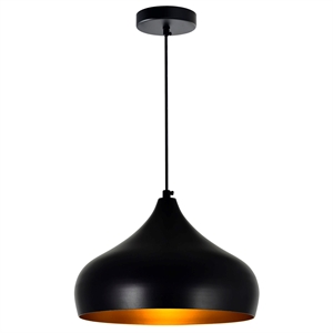CWI Lighting Dynamic 1 Light Down Contemporary Metal Pendant in Black