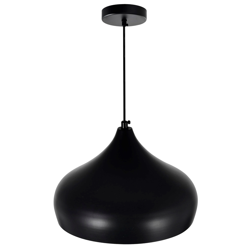 CWI Lighting Dynamic 1 Light Down Contemporary Metal Pendant in Black