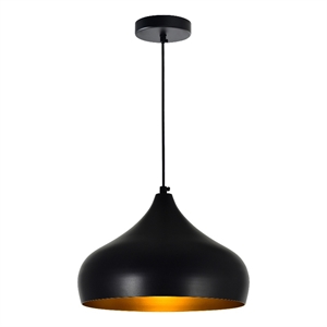 CWI Lighting Dynamic 1 Light Down Contemporary Metal Pendant in Black