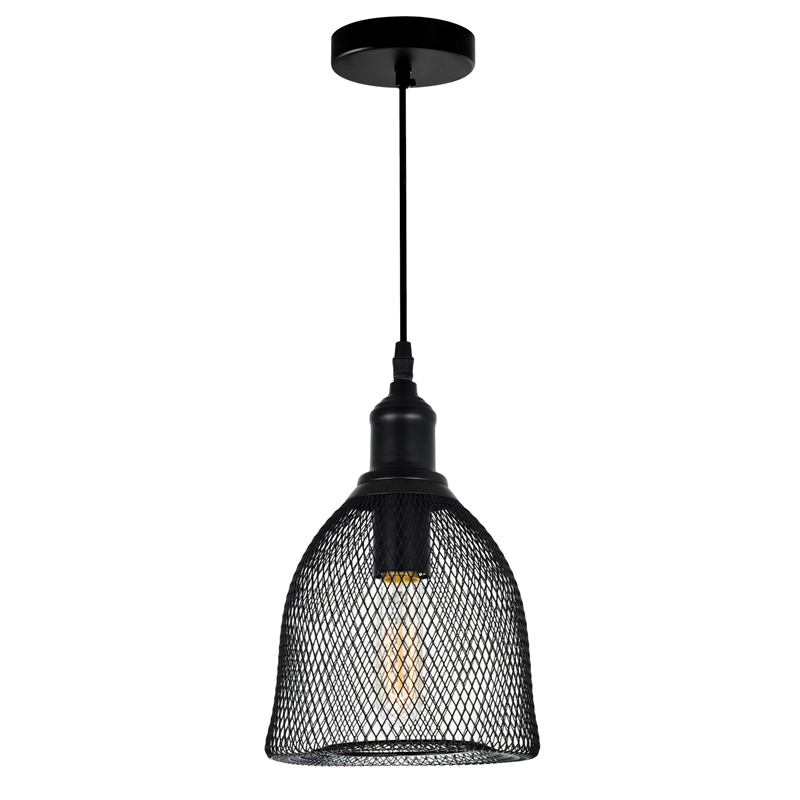CWI Lighting Drea 1 Light Down Farmhouse Metal Mini Pendant in Black