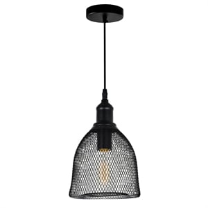 CWI Lighting Drea 1 Light Down Farmhouse Metal Mini Pendant in Black