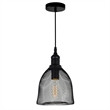 CWI Lighting Drea 1 Light Down Farmhouse Metal Mini Pendant in Black