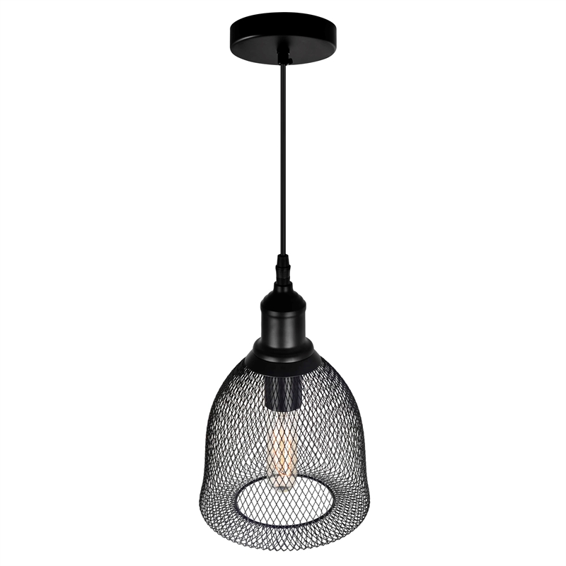 CWI Lighting Drea 1 Light Down Farmhouse Metal Mini Pendant in Black