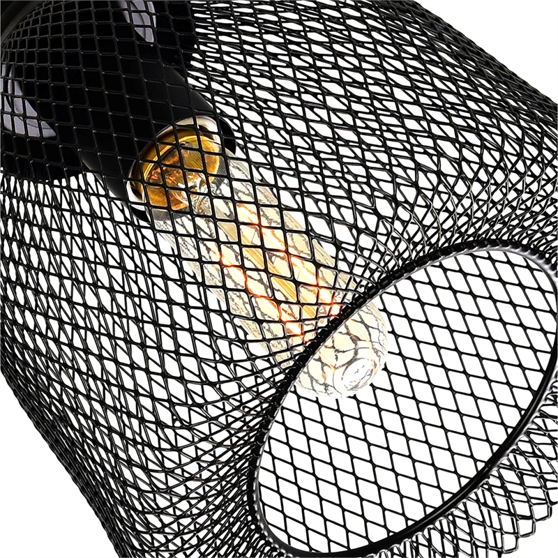 CWI Lighting Drea 1 Light Down Farmhouse Metal Mini Pendant in Black