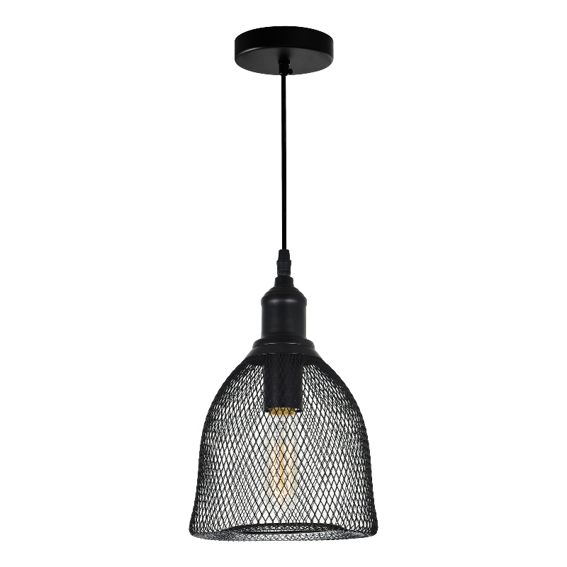CWI Lighting Drea 1 Light Down Farmhouse Metal Mini Pendant in Black