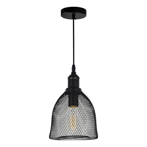 CWI Lighting Drea 1 Light Down Farmhouse Metal Mini Pendant in Black