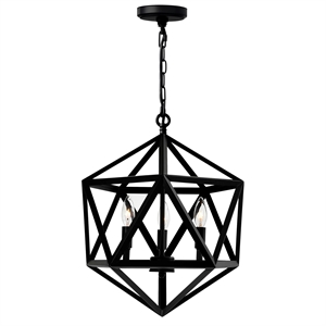 CWI Lighting Amazon 3 Light Up Farmhouse Metal Pendant in Black