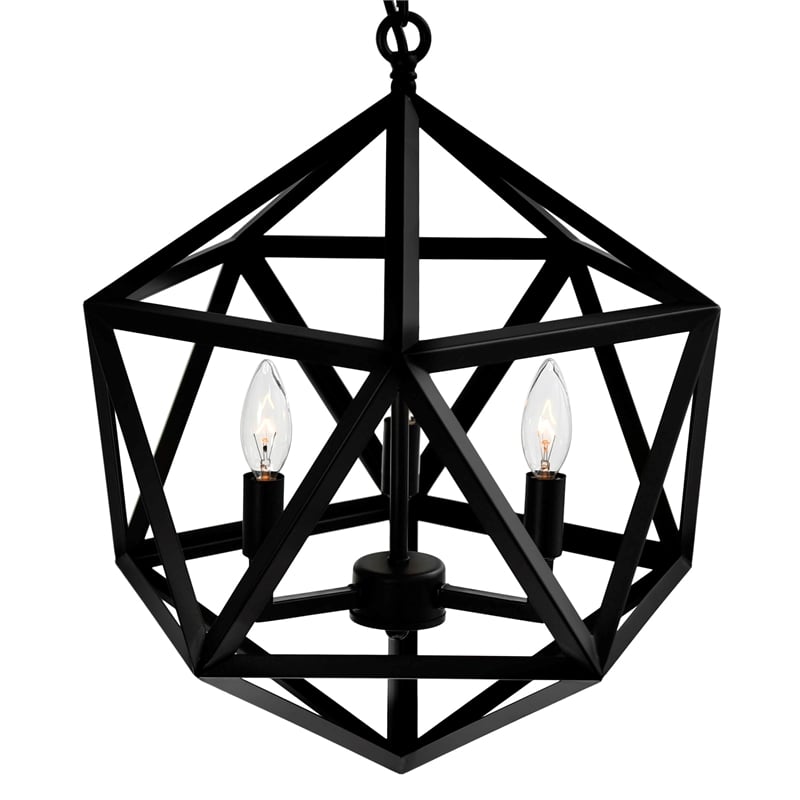 CWI Lighting Amazon 3 Light Up Farmhouse Metal Pendant in Black