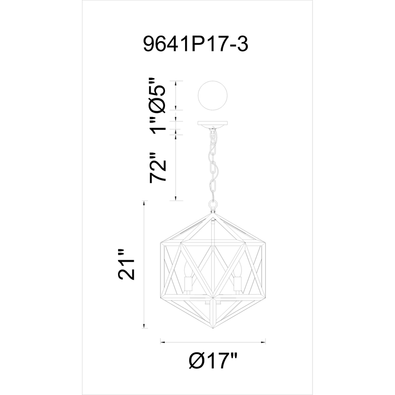 CWI Lighting Amazon 3 Light Up Farmhouse Metal Pendant in Black
