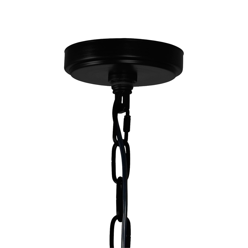CWI Lighting Amazon 4 Light Up Farmhouse Metal Pendant in Black