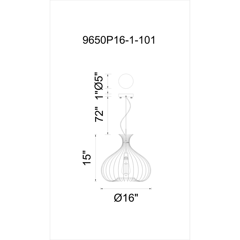 CWI Lighting Darleen 1 Light Down Farmhouse Metal Pendant in Black