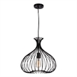 CWI Lighting Darleen 1 Light Down Farmhouse Metal Pendant in Black