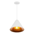 CWI Lighting Keila 1 Light Down Contemporary Metal Pendant in Matte White/Gold