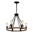 CWI Lighting Ganges 6 Light Up Farmhouse Metal Chandelier in Black