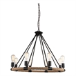 CWI Lighting Ganges 8 Light Up Farmhouse Metal Chandelier in Black