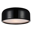 CWI Lighting Campton 2 Light Drum Shade Contemporary Metal Flush Mount in Black