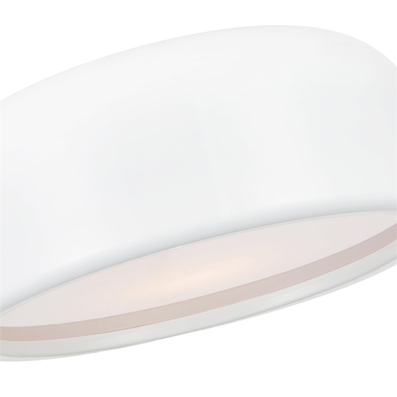 CWI Lighting Campton 2 Light Drum Shade Contemporary Metal Flush Mount in White