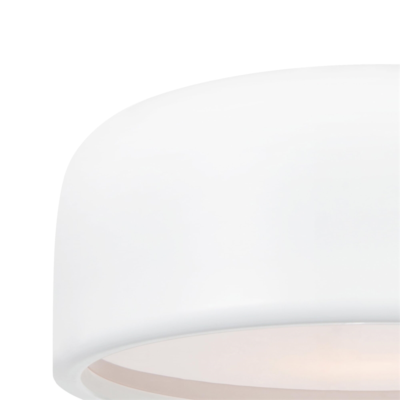 CWI Lighting Campton 2 Light Drum Shade Contemporary Metal Flush Mount in White