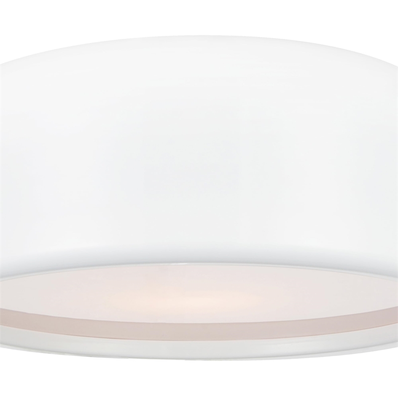 CWI Lighting Campton 2 Light Drum Shade Contemporary Metal Flush Mount in White