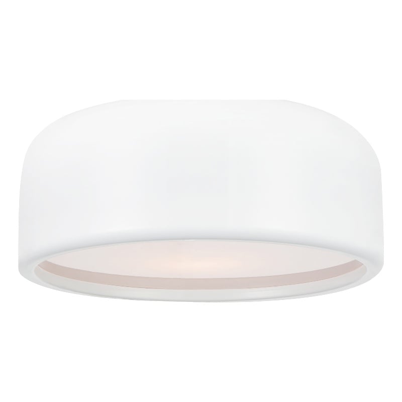 CWI Lighting Campton 2 Light Drum Shade Contemporary Metal Flush Mount in White